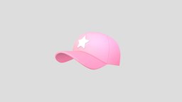 Star Cap hat, baseball, cute, cap, cloth, fashion, new, equipment, pink, headgear, realistic, head, star, fabric, headdress, snapback, character, girl, game, sport, clothing, noai