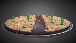 Cookie Cake Desert cake, cactus, desert, cookie, chips, chocolate, dessert, icing, syrup, rockcandy, lowpolydessertchallenge