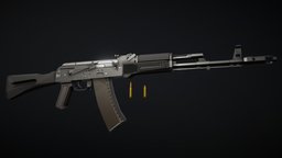 Low-Poly AK-74M ak74m, lowpoly, 100-series