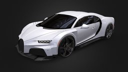 Bugatti Chiron Super Sport (low-poly) french, supercar, bugatti, auto, supersport, chiron, bugatti-chiron, blender, vehicle, lowpoly, car, sport, chironsupersport