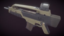 XM8 Compact rifle, modern, assault, us, army, german, fps, unreal, cyberpunk, compact, prototype, ready, hk, vr, ar, 4k, tactical, xm8, pdw, weapon, unity, game, pbr, lowpoly, military, futuristic, gun, concept, smg, xm8c