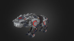 Chris the Wolf robotic, maya, lowpoly, low, animal, wolf, robot