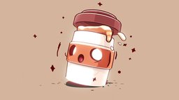 catoon coffe cute, coffe, starbucks, kawaii, animate, dowloadable, cartoon, animation, free, download, 2022