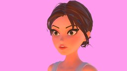 Stylized Girl | Game ready, rigged & animated face, humanoid, fbx, woman, sweet, unrealengine, blendshape, character, unity, girl, game, lowpoly, gameasset, female, animation, stylized, human, download, rigged, gameready