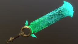 Jade sword props, swords, weapons, lowpoly, fantasy, magic