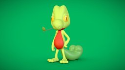 Treecko pokemon, b3d, nintendo, treecko, character, 3d, blender, free, download