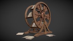 Bookwheel Steampunk wheel, victorian, steampunk, books, unrealengine, agostino, readyforgame, unity, unity3d, book, game, ramelli, noai, zgon, bookwheel, scar56