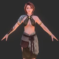 Model character low-poly for games fantastic, woman, 3d-coat, low-poly, girl, gameasset, female, characters