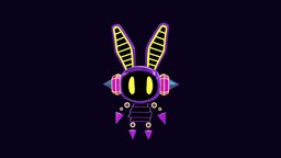 bunny bot rabbit, bunny, cute, bot, robotic, idle-loop, animated, robot