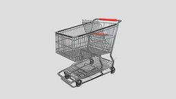 Shopping cart v6 trolley, basket, cart, shopping, store, market, noai