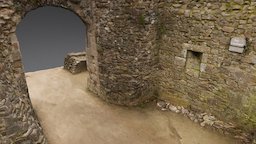 Arches castle, ruins, rocks, vr, arche, photogrammetry, stone, door, wall