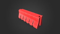 Red Traffic Barrier red, traffic, prop, photorealistic, security, road, barrier, decor, realistic, realism, street