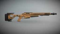 LC 42 Rifle rifle, army, shoot, bullet, infantry, gunner, weapon, game, lowpoly, low, gun