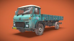 Gameready Truck truck, prop, transport, rusty, damaged, farm, old, lorry, asset, blender, vehicle, pbr, lowpoly, gameart, gameready