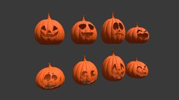 Halloween Pumpkins to print (pack with 8) printing, decoration, halloween, pumpkin