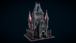 Vampire Castle castle, cartoon, 3d, building, fantasy