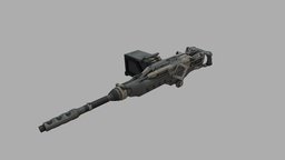 Handheld 50 cal Machine Gun (from Crysis 2) machinegun, machinegunmodel, heavymachinegun, 50caliber
