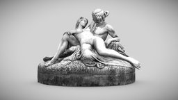 Acis And Galatée france, paris, sculpt, suit, garden, figure, fountain, statuette, italy, marble, statue, woman, statues, morphology, pbr-texturing, fountain-sculpture, character, game, pbr, gameart, man, stone, gameasset, characters, human, sculpture