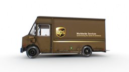 UPS Post Truck truck, van, post, realtime, realistic, postbox, truck-low-poly, vehicle, lowpoly, gameready, posttruck