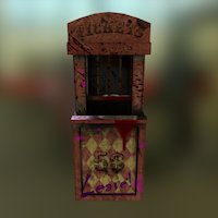 Ticket Booth abandoned, clown, game, gameasset, horror