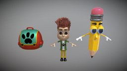 Kid, Bag & Pencil 