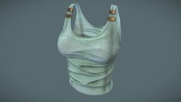 Female Urban Tank Top mechanic, fashion, urban, top, clothes, dirty, grunge, combat, wrinkles, tank, wear, pbr, low, poly, military, female