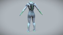 $AVE Female Sci-fi Suit And Backpack body, modern, suit, full, white, fashion, girls, clothes, pilot, different, biker, rider, combat, backpack, womens, wear, bodysuit, cool, pbr, low, poly, sci-fi, futuristic, female, concept, space, spaceship