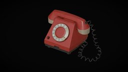 Old Phone retro, props, phone, ue4, oldphone, unity, asset, pbr, lowpoly, gameready