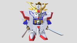 [SD Gundam] 武者號斗丸 MushaGodmaru 3d-model, gundam-character-robot, sdgundam, blender, blender3d, gundam, robot, bbsenshi