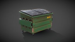 Dumpster urban, trash, newyork, trashcan, dumpsters, lowpoly, city, street, container, gameready, dumspter
