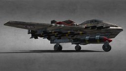 F-76 Thunderbolt TAC Fighter (single seater) fanart, airplane, fighter, aircraft, starship-troopers, starshiptroopers, jetfighter, spaceship