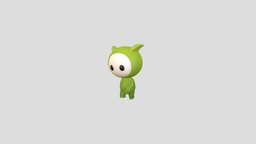 Character257 Rigged Mascot green, humanoid, cute, little, baby, toy, orc, small, figure, mascot, elf, rig, ear, enemy, character, cartoon, creature, monster, fantasy, noai, jobi