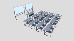 School Classroom Furniture Complete Set set, desk, furniture, table, classroom, whiteboard, chair