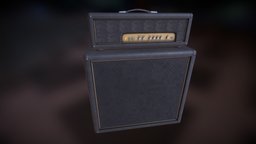 Guitar Amp and Speaker music, instrument, speaker, amp, guitar, musical, musical-instrument, substancepainter, substance, low, poly, electric