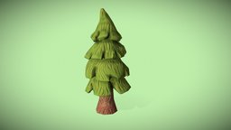 Tree tree, green, decimated, baked, handpainted, cartoon, game, texture, lowpoly, model, gameasset, wood, stylized, gameready