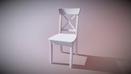 IKEA Ingolf Chair white room, stool, wooden, style, cafe, white, ikea, photorealistic, furniture, scandinavian, realistic, kitchen, acrylic, ingolf, dinning, blender, blender3d, chair, substance-painter, wood, cycles, noai