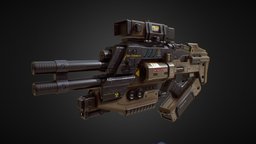 PBR Assault Plasma Gun (from Sci-Fi weapon pack) rifle, assault, fps, unreal, quake, pistol, sniper, plasma, tps, weapon, pbr, scifi, mobile, sci-fi, gun, modular, sniperpbr