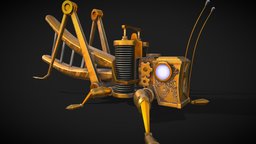 Game ready Mechanical-Grasshopper pet, ready, grasshopper, grasshopper3d, substancepainter, substance, game, lowpoly, gameasset, gameready