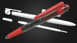 Edding Gel Roller pen, edding, uvmap, ballpen, gel-roller, product-viz, cinema4d, highpoly