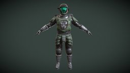 Sci-fi Military Astronaut Character armor, hero, astronaut, science, halo, sciencefiction, cosmonaut, charactermodel, science-fiction, character, military, sci-fi, space, gameready