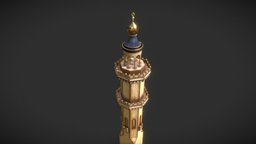 Minarets of the mosque style, 3dart, mosque, maya3d, arcane, minarets, substancepainter, maya, architecture, 3d, zbrush, stylized, 3dmodel, 3dmodeling
