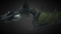Gran Wyvern Agua marine, full, underwater, reptil, wyvern, ocean, water, fullbody, rigged-character, rigged-and-animation, character, free, animated, fantasy, dragon, rigged, sea