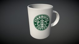 Starbucks Mug coffee, prop, mug, realistic, 3d, hardsurface, cup