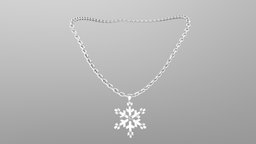 Snow-Flake Necklace neck, winter, snow, string, christmas, diamond, metal, lace, necklace, snowflake, flake, design, gold