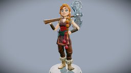 Viking Daughter warrior, videogame, viking, barbarian, substancepainter, substance, character, girl, lowpoly, female, gamemodel, gamecharacter