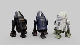 Star Wars R4 astromech droids empire, bot, r2d2, sw, droid, imperial, wars, star, r4, r2-d2, astromech, substancepainter, lowpoly, low, poly, robot, agromech
