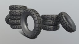 Offroad E-Scooter Wheel (Low-Poly) wheel, offroad, 3dhaupt, e-scooter, low-poly