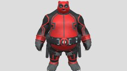 Pandapool(Rigged) deadpool, xforce, animal, textured, rigged, pandapool