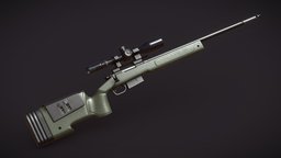 USMC M40A5 Sniper rifle, sniper, downloadable, substancepainter, substance, weapon, 3dsmax, pbr, gun