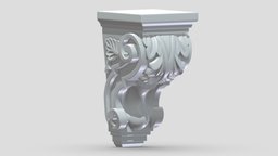 Scroll Corbel 02 stl, room, printing, set, element, luxury, console, architectural, detail, column, module, pack, ornament, molding, cornice, carving, classic, decorative, bracket, capital, decor, print, printable, baroque, classical, kitbash, pearlworks, architecture, 3d, house, decoration, interior, wall, pearlwork